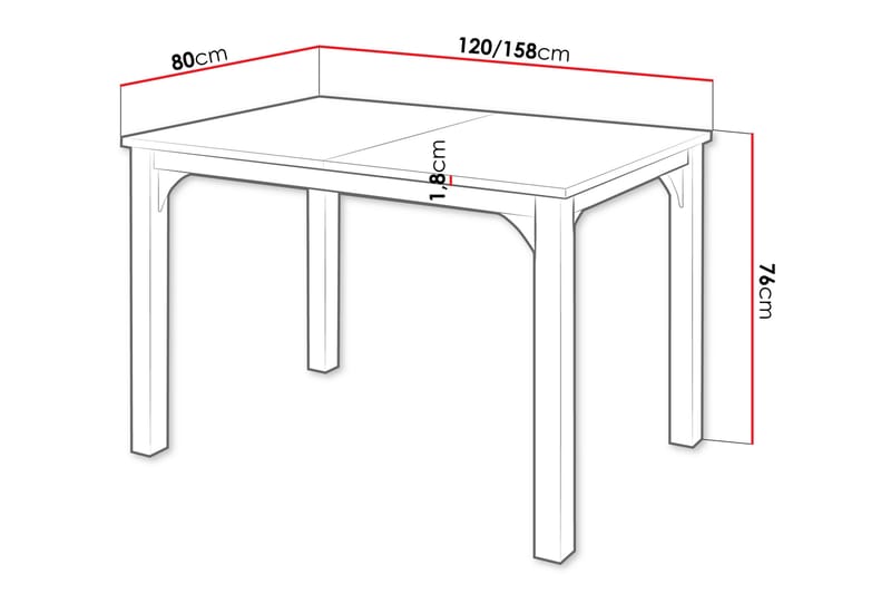 Millport Spisebord 158 cm - Svart - Møbler - Bord - Spisebord & kjøkkenbord