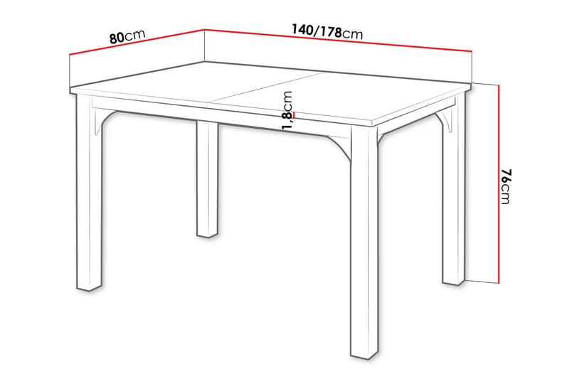 Millport Spisebord 178 cm - Brun/Hvit - Møbler - Bord - Spisebord & kjøkkenbord