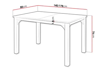 Millport Spisebord 178 cm - Svart Og Hvitt - Møbler - Bord - Spisebord & kjøkkenbord