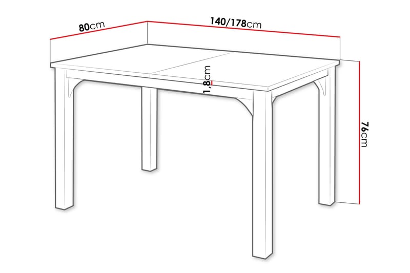Millport Spisebord 178 cm - Svart/Brun - Møbler - Bord - Spisebord & kjøkkenbord