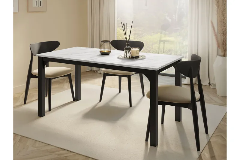 Millport Spisebord 198 cm - Svart Og Hvitt - Møbler - Bord - Spisebord & kjøkkenbord