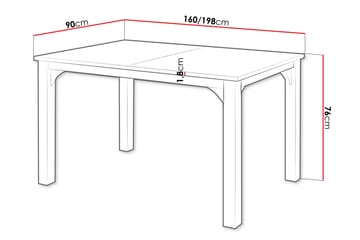 Millport Spisebord 198 cm - Svart - Møbler - Bord - Spisebord & kjøkkenbord