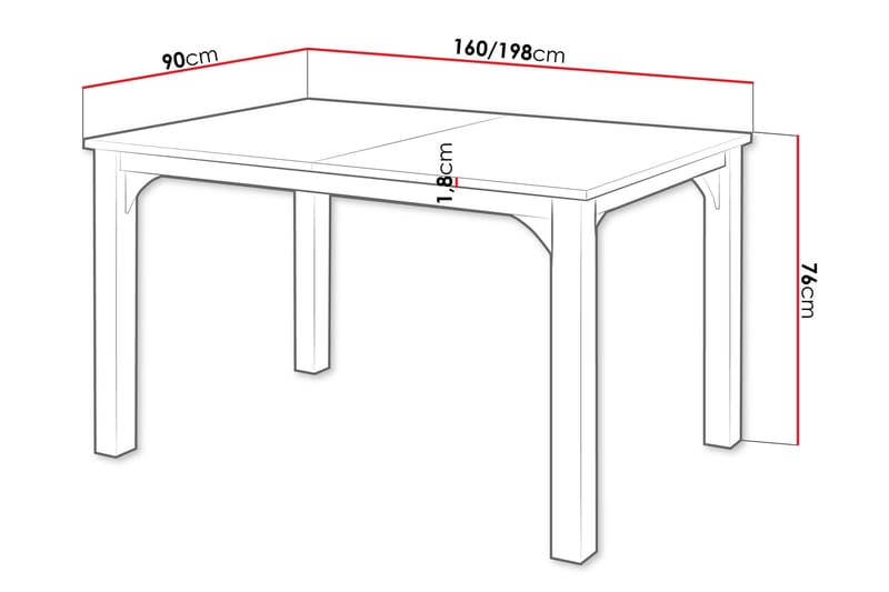 Millport Spisebord 198 cm - Svart/Beige - Møbler - Bord - Spisebord & kjøkkenbord