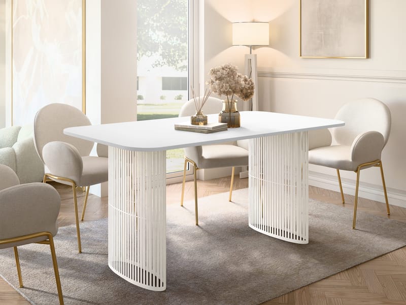 Mirion Spisebord uttrekkbart 160-236 cm - beige / hvit - Møbler - Bord - Spisebord & kjøkkenbord