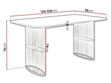 Mirion Spisebord uttrekkbart 160-236 cm - svart / beige - Møbler - Bord - Spisebord & kjøkkenbord