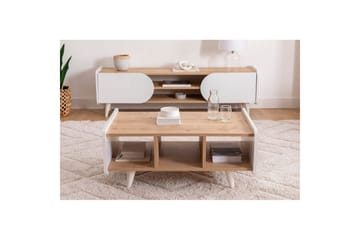 Mirra Stuebord 90 cm - Blå/Hvit - Møbler - Bord - Sofabord & salongbord