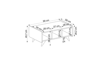 Mirra Stuebord 90 cm - Blå/Hvit - Møbler - Bord - Sofabord & salongbord