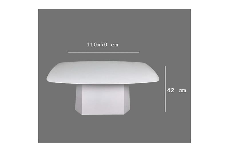 Miu Sofabord 100 cm - Hvit - Møbler - Bord - Sofabord & salongbord