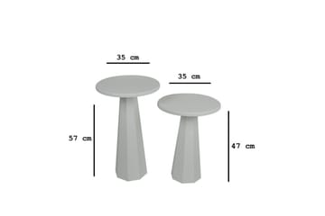 Miu Sofabord 35 cm - Hvit - Møbler - Bord - Sofabord & salongbord