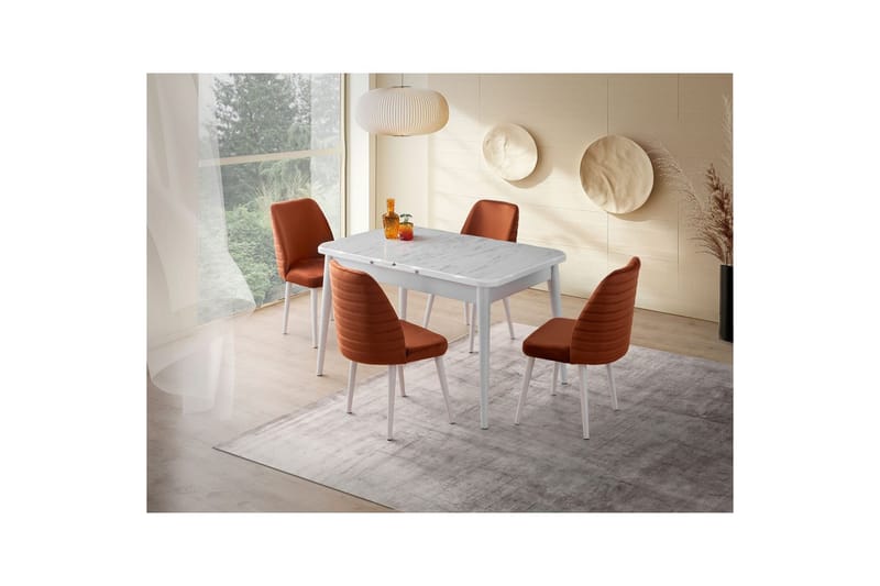 Morin Spisebord 130 cm Rektangulær - Hvit - Møbler - Bord - Spisebord & kjøkkenbord