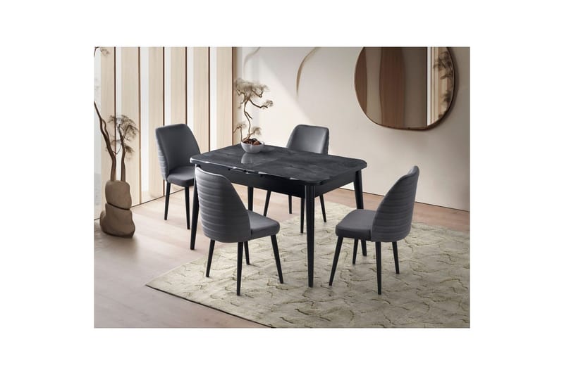 Morin Spisebord 130 cm Rektangulær - Sort - Møbler - Bord - Spisebord & kjøkkenbord