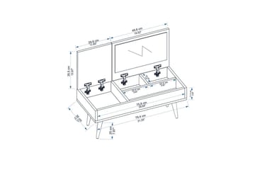 Morven Sminkebord 79,4 cm - Hvit - Møbler - Bord - Sminkebord & toalettbord