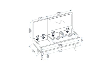 Morven Sminkebord 79,4 cm - Hvit - Møbler - Bord - Sminkebord & toalettbord