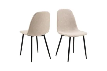 Motona spisegruppe med rundt bord 120 cm + 4 stk. Salaman-spisestoler - Svart/Beige - Møbler - Bord - Spisegruppe