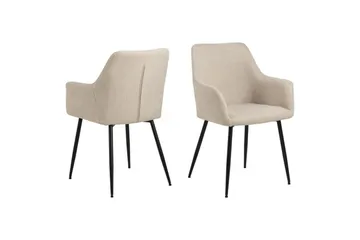 Motona Spisegruppe Rund 120 Cm + 4 Nielsby Spisestuestoler - Svart/Beige - Møbler - Bord - Spisegruppe