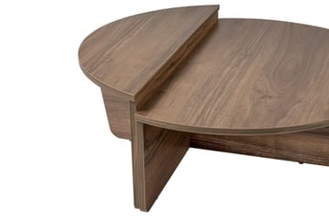 Mukund Ovalt Sofabord 90 cm med Todelt Plate i Tre Valnøtt - Brun - Møbler - Bord - Sofabord & salongbord
