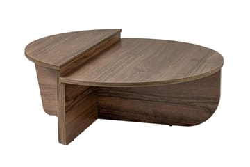 Mukund Ovalt Sofabord 90 cm med Todelt Plate i Tre Valnøtt - Brun - Møbler - Bord - Sofabord & salongbord