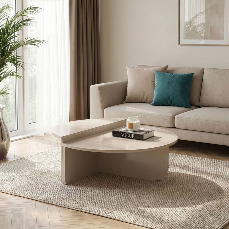 Mukund Rundt Sofabord i Lyst Tre - Beige - Møbler - Bord - Sofabord & salongbord