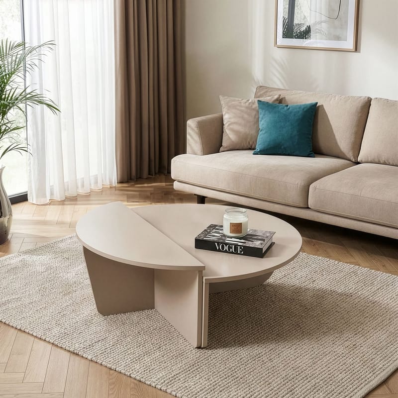 Mukund Rundt Sofabord i Lyst Tre - Beige - Møbler - Bord - Sofabord & salongbord