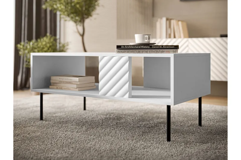 Munkedal Sofabord 100 cm - Hvit - Møbler - Bord - Sofabord & salongbord