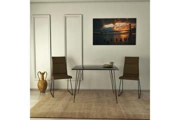 Murtwell bord 90 cm - Svart / Hvit - Møbler - Bord - Marmorbord