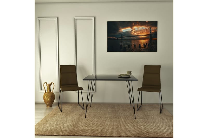 Murtwell bord 90 cm - Svart / Hvit - Møbler - Bord - Marmorbord