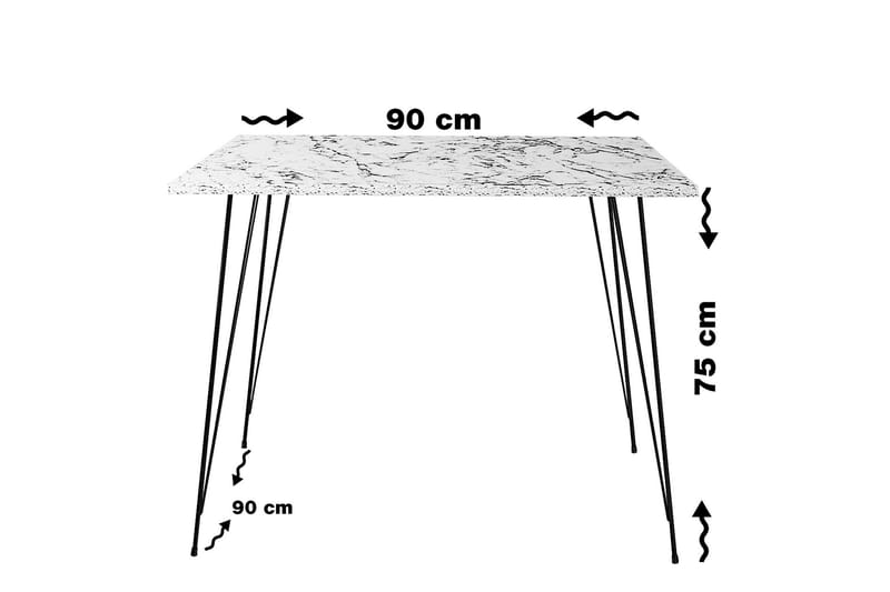 Murtwell bord 90 cm - Svart / Hvit - Møbler - Bord - Marmorbord