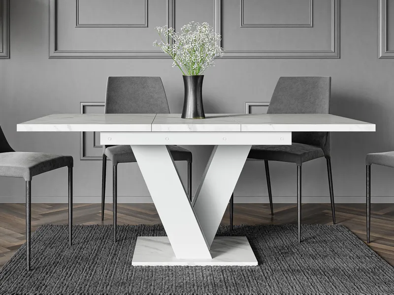 Nand Förlängningsbart Spisebord 120-160 cm Rektangulær - Hvit - Møbler - Bord - Spisebord & kjøkkenbord