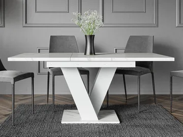 Nand Förlängningsbart Spisebord 120-160 cm Rektangulær - Hvit - Møbler - Bord - Spisebord & kjøkkenbord