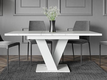 Nand Förlängningsbart Spisebord 120-160 cm Rektangulær - Hvit - Møbler - Bord - Spisebord & kjøkkenbord