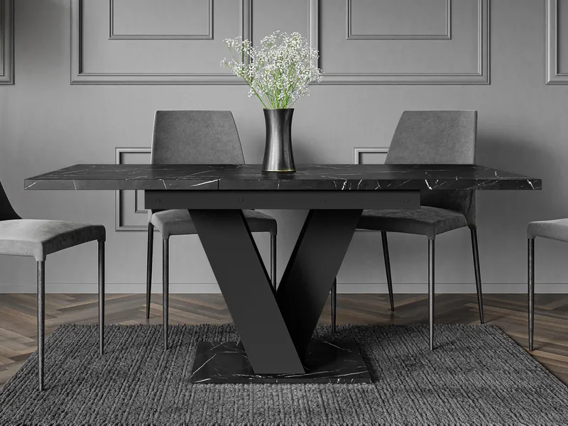 Nand Förlängningsbart Spisebord 120-160 cm Rektangulær - Svart - Møbler - Bord - Spisebord & kjøkkenbord