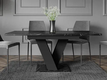 Nand Förlängningsbart Spisebord 120-160 cm Rektangulær - Svart - Møbler - Bord - Spisebord & kjøkkenbord