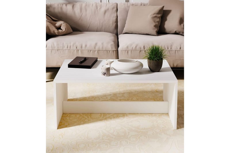 Naro Sofabord 90 cm - Hvit - Møbler - Bord - Sofabord & salongbord