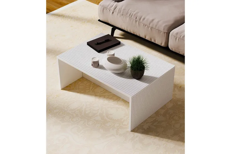 Naro Sofabord 90 cm - Hvit - Møbler - Bord - Sofabord & salongbord