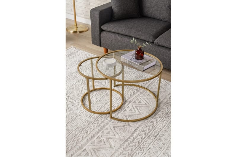 Naruram Stuebord 60 cm - Gull/Gjennomsiktig - Møbler - Bord - Sofabord & salongbord