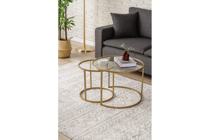 Naruram Stuebord 60 cm - Gull/Gjennomsiktig - Møbler - Bord - Sofabord & salongbord