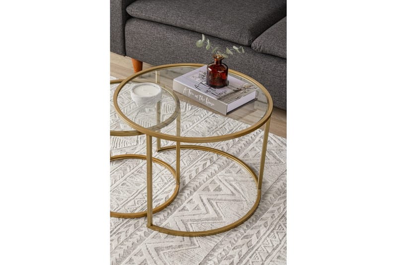 Naruram Stuebord 60 cm - Gull/Gjennomsiktig - Møbler - Bord - Sofabord & salongbord