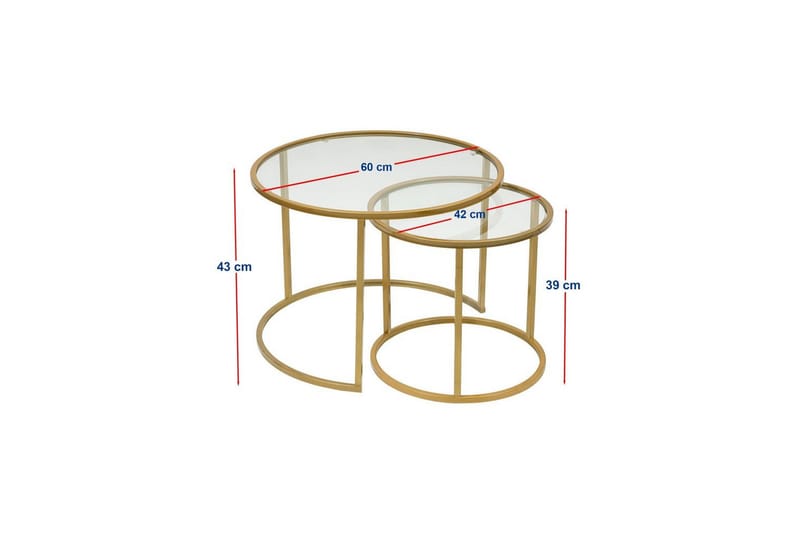 Naruram Stuebord 60 cm - Gull/Gjennomsiktig - Møbler - Bord - Sofabord & salongbord