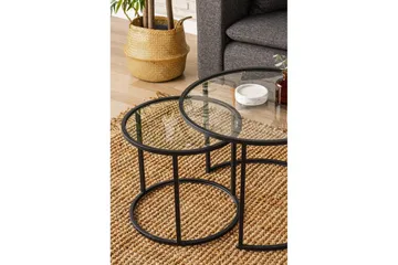 Naruram Stuebord 60 cm - Sort/Gjennomsiktig - Møbler - Bord - Sofabord & salongbord