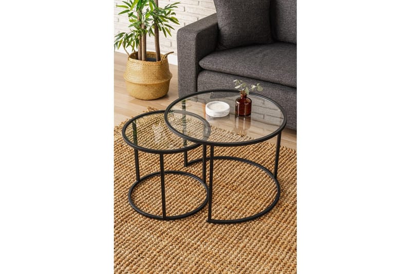 Naruram Stuebord 60 cm - Sort/Gjennomsiktig - Møbler - Bord - Sofabord & salongbord