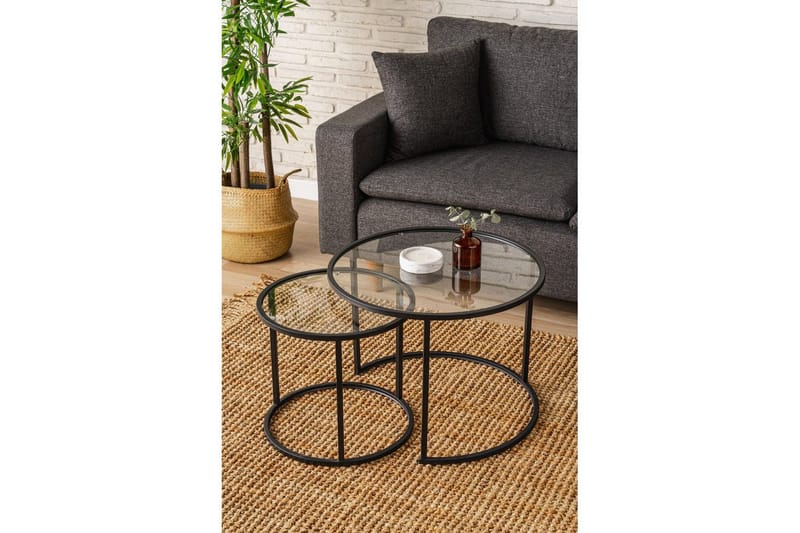 Naruram Stuebord 60 cm - Sort/Gjennomsiktig - Møbler - Bord - Sofabord & salongbord