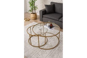 Naruram Stuebord 80 cm - Gull/Gjennomsiktig - Møbler - Bord - Sofabord & salongbord