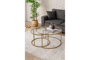 Naruram Stuebord 80 cm - Gull/Gjennomsiktig - Møbler - Bord - Sofabord & salongbord