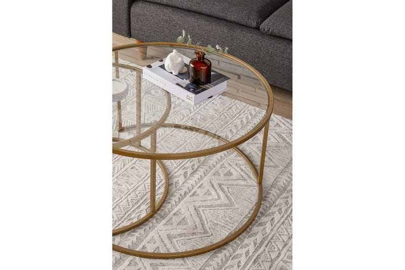 Naruram Stuebord 80 cm - Gull/Gjennomsiktig - Møbler - Bord - Sofabord & salongbord