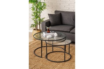 Naruram Stuebord 80 cm - Sort/Gjennomsiktig - Møbler - Bord - Sofabord & salongbord