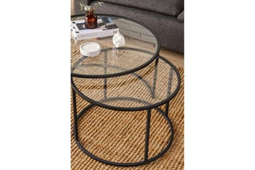 Naruram Stuebord 80 cm - Sort/Gjennomsiktig - Møbler - Bord - Sofabord & salongbord