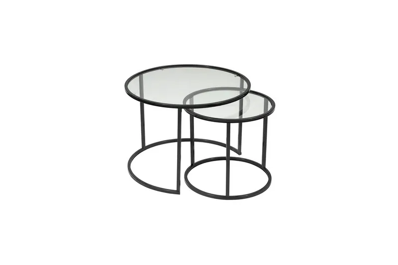 Naruram Stuebord 80 cm, Sort/Gjennomsiktig