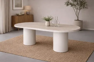 Narvik ovalt spisebord 200 cm - Beige - Møbler - Bord - Spisebord & kjøkkenbord