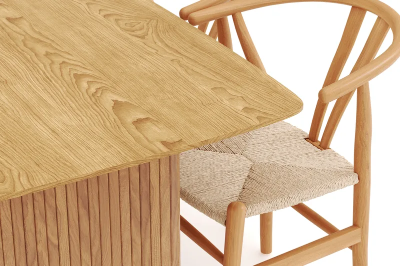 Navjot Matgruppe 140 cm med 4 Dastoori Spisestol - Eik - Møbler - Bord - Spisegruppe