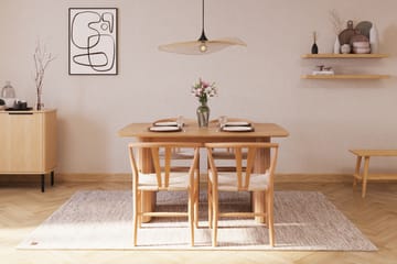 Navjot Matgruppe 140 cm med 4 Dastoori Spisestol - Eik - Møbler - Bord - Spisegruppe